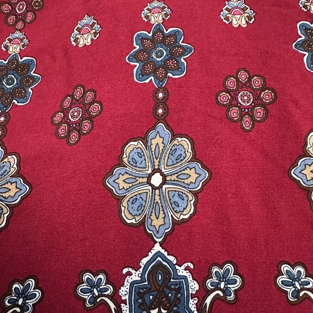 Ekouaer Womens Muu Muu House Dress Maroon Boho Floral Mandala Print Pockets Lg - Picture 10 of 11